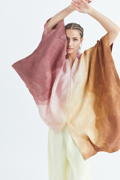 Poncho Irregular Lino - Pre Order