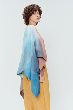 Poncho Irregular Lino - tienda online