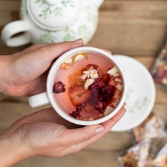 Image of Handpainted Ceramic Tea Set + Dehydrated Fruits