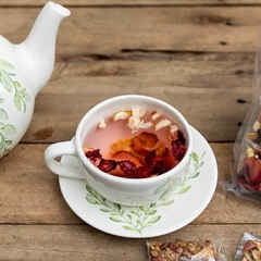 Handpainted Ceramic Tea Set + Dehydrated Fruits