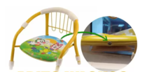Cadeira infantil c/ armação de metal 123 útil