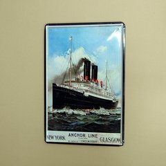 Poster metálico navio antigo