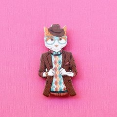 broche gato hipster blazer | COISAS DA DIXIE