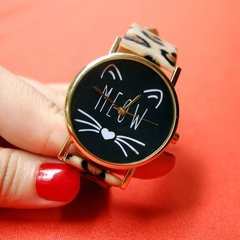 relógio gato animal print | COISAS DA DIXIE - Amo Muito