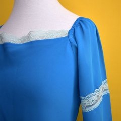 blusa ciganinha azul | ECO - comprar online