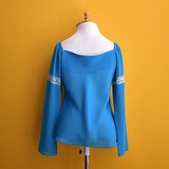 blusa ciganinha azul | ECO - loja online