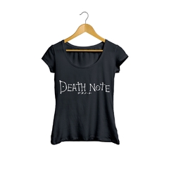 Camiseta Baby Look Death Note Logo Feminino Preto