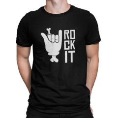 Camiseta Camisa Rock It Rockeiro Masculina Preto