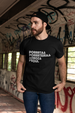 Camiseta Camisa Porta Porteira Arroz e Pequi Masculino Preto - comprar online