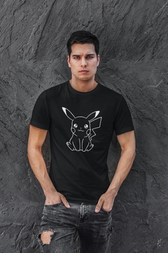 Camiseta Camisa Pikachu Masculino Preto - comprar online