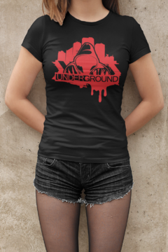 Camiseta Baby Look Underground Feminina Preto - comprar online