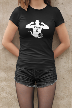 Camiseta Baby Look Fãs de Esportes Basquete E15 Feminino Preto - comprar online