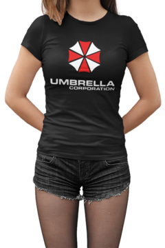 Camiseta Baby Look Umbrella Corporation feminino preto - comprar online