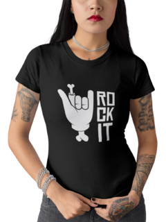 Camiseta Baby Look Rock It Rockeiro Feminina Preto