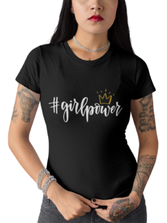 Camiseta Baby Look Girl Power Feminina Preto - comprar online