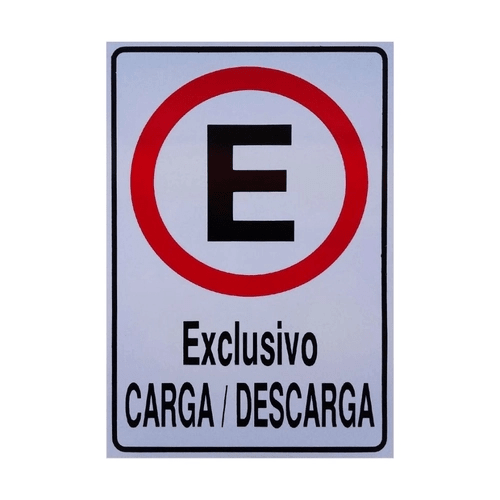 Placa EXCLUSIVO CARGA E DESCARGA 20X30 CM P 1/1
