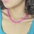 Choker Disco Borracha Pink Neon Com Detalhe Dourado - comprar online