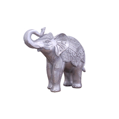Estátua Elefante Indiano Prateado - comprar online