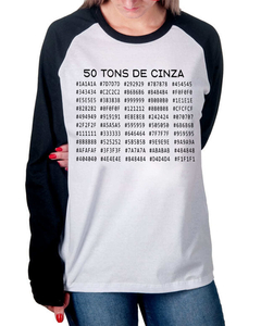 Camiseta Raglan Manga Longa 50 Tons de Cinza na internet