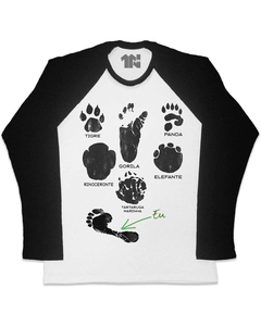 Camiseta Raglan Manga Longa Pegadas