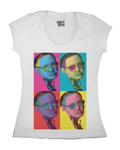 Camiseta Feminina Hawking Warhol na internet