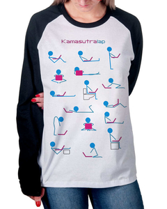 Camiseta Raglan Manga Longa Kamasutra Lap na internet