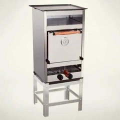 HORNO PIZZERO DE 3 MOLDES DE ACERO CON PLANCHA Y CARLITERA TOSTADOR.