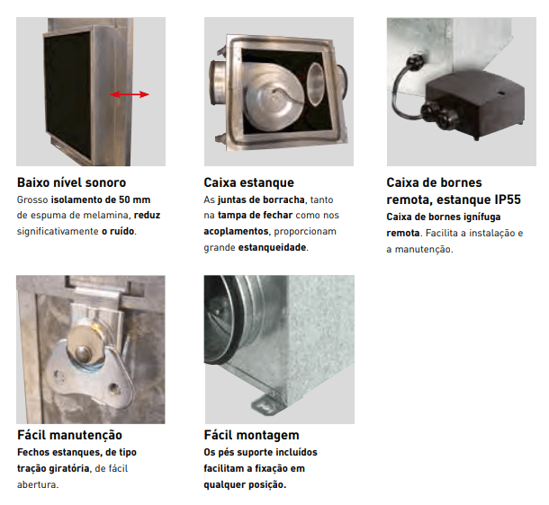Caixa de ventilação acústica para forro CAB - Soler & Palau