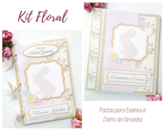 Kit Pasta de Exames + Diário e Álbum da Gravidez - Floral