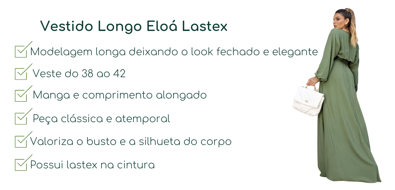 Vestido Longo Eloá Lastex Terracota