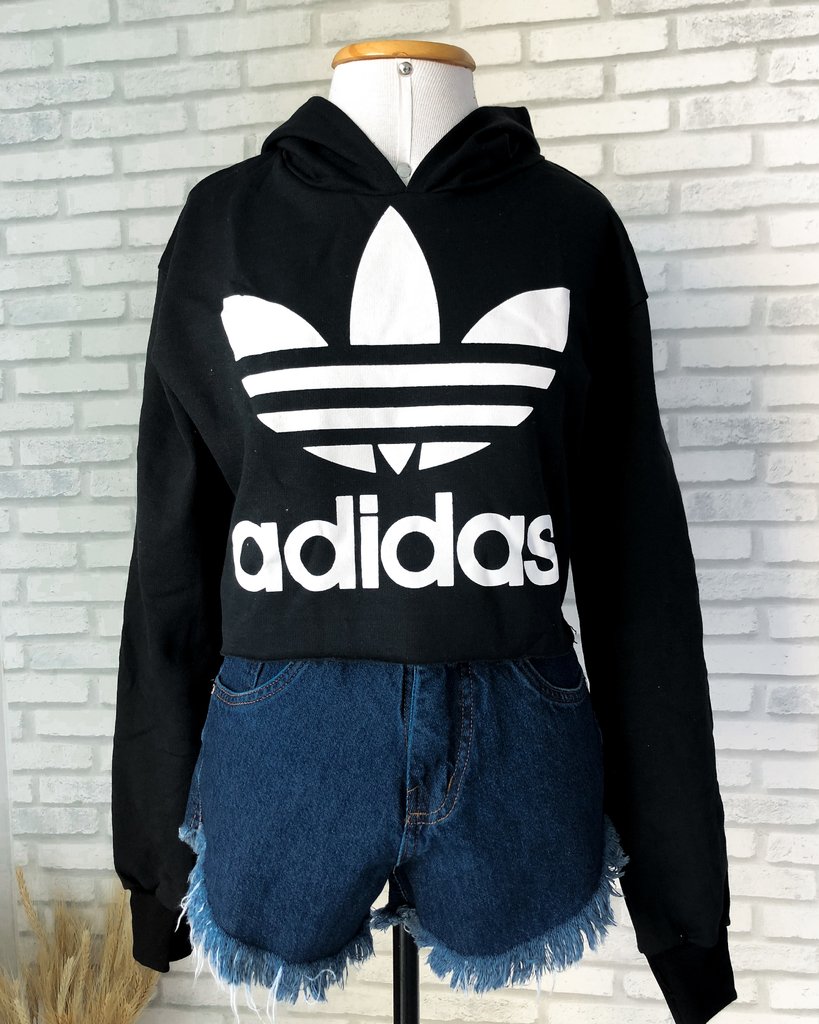 moletom adidas cropped branco