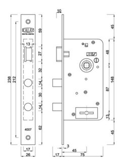 Cerradura Puerta Consorcio Exterior Doble Perno Kallay 4007 - comprar online