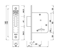Cerrojo Puerta Exterior Pasador Rectangular Kallay 4012 - comprar online