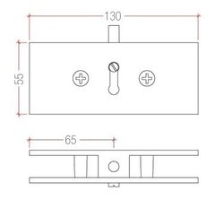 Zócalo Pivot Caja Piso Con Vuelo Blindex Bronce Herraje D05 - comprar online