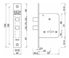 Cerrojo Puerta Exterior Pasador Doble Perno Kallay 4013 - comprar online