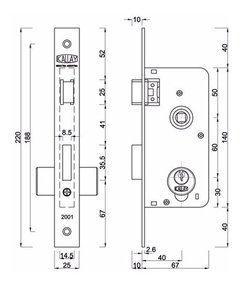 Cerradura Puerta Exterior Cilindro Yale Kallay 2001 - comprar online