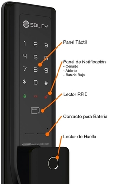 Cerradura Electronica Push Pull Solity 6000 Bluetooth App - tienda online