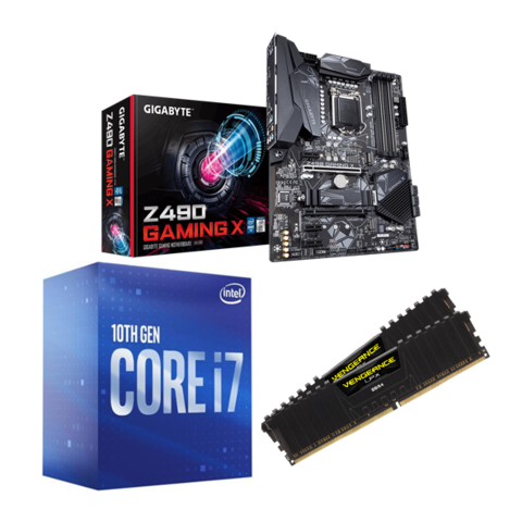 Combo Intel i7 10700 + Gigabyte Z490 Gaming X + Corsair LPX 16GB 3200MHz