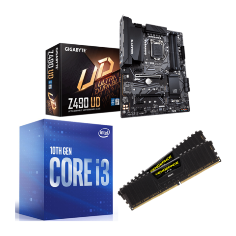 Combo Intel i3 10100 + Gigabyte Z490 UD + Corsair LPX 16GB 3200MHz