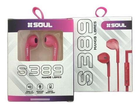 Auriculares Soul S389 Manos Libres Microfono Control De Volumen ROSA