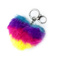 LLAVERO PELUCHE CORAZON MULTICOLOR