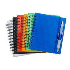 Bloco de acrílico colorido com caneta plástica na internet