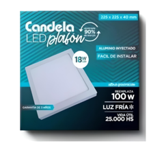 Plafon Led Cuadrado Con Base 18w