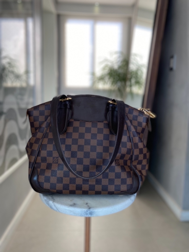 black and grey checkered louis vuitton bolsa