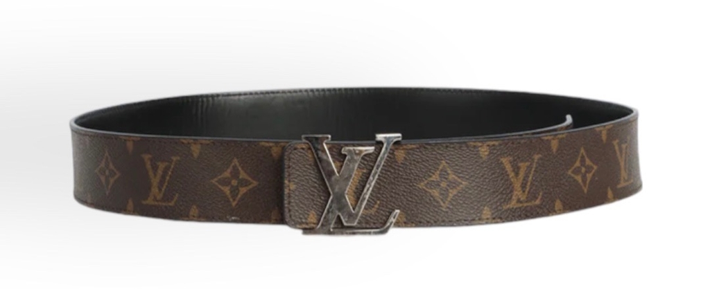 Cinto Louis Vuitton Initials Couro Preto