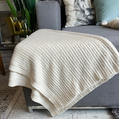 MANTA TRENZA NATURAL - comprar online