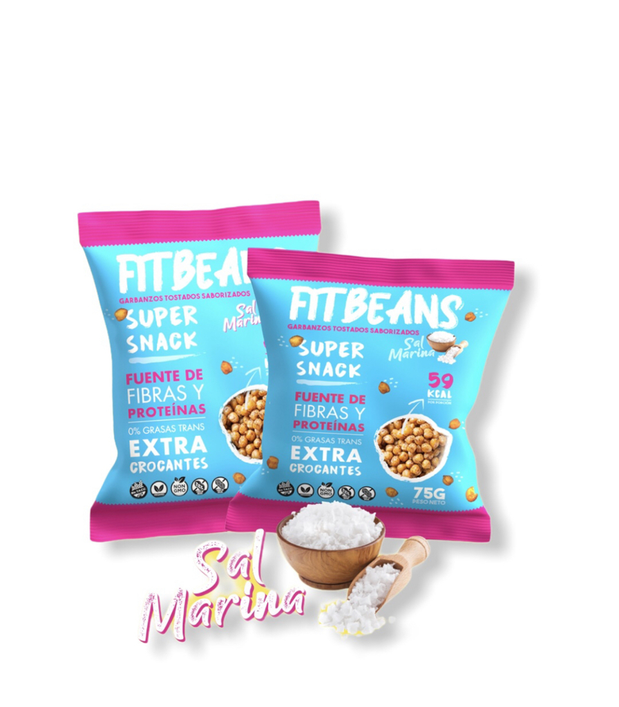 Fitbeans. Snacks de garbanzos con sal marina x 75 gr. SIN