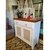 Buffet em mdf laca branca com duas gavetas + palha decorativa nas duas portas