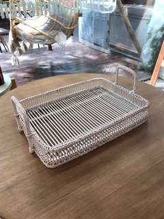 BANDEJA RATTAN BLANCA