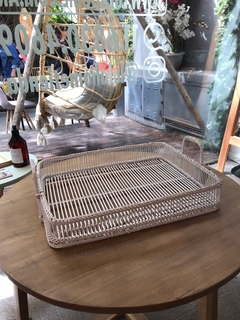 BANDEJA RATTAN BLANCA - tienda online